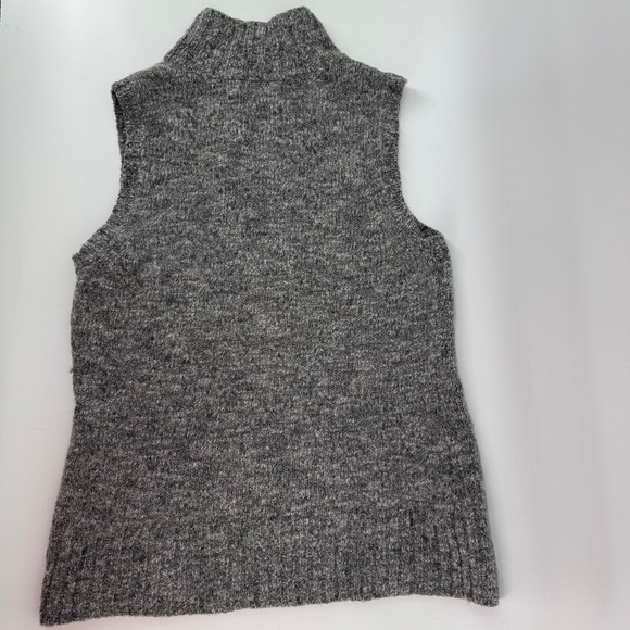 J Jill Wool Alpaca Blend Full Zip Vest Gray Small Quiet Luxury Cottage Cozy - Picture 3 of 8